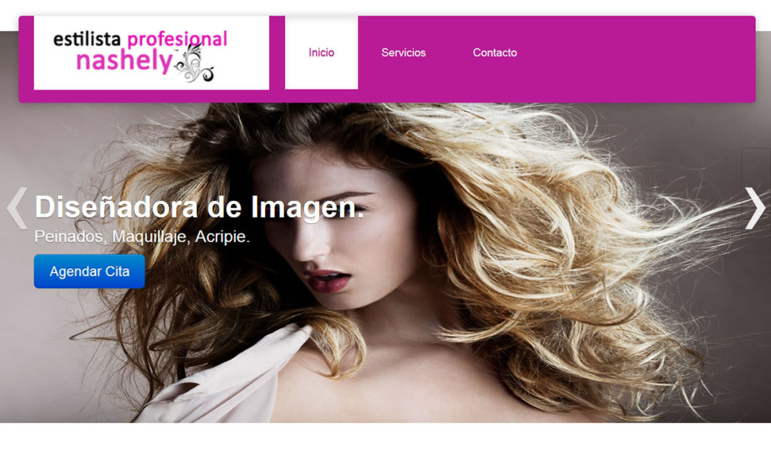 Screenshot del prototipo del portal web nashely diseño de imagen profesional